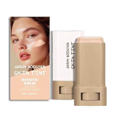 2pcs Foundation Stick with Beauty Balm Serum, Tinted Moisturizing Face Contour, Natural Finish Makeup (4, 4)