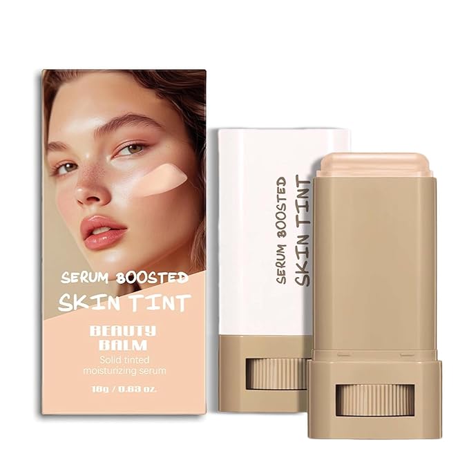 2pcs Foundation Stick with Beauty Balm Serum, Tinted Moisturizing Face Contour, Natural Finish Makeup (4, 4)