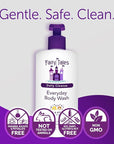 Fairy Tales Daily Cleanse Everyday Kids Body Wash - Soap for Bath or Shower, Body Wash For Kids With Clean and Natural Ingredients, Delicious Pear Citrus Scent – 16 oz. (2 Pack)