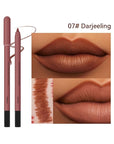 KISSIO Lip Liner,Creamy Lip Pencil,Long Lasting Lip Liner with Sharpener,Matte Finish,Smooth and Soft,Non-Dry,Easy to Use,Cruelty free,0.02 oz,07 Daejeeling