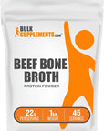 BulkSupplements.com Beef Bone Broth Protein Powder - Bovine Bone Broth Protein, Lactose Free Protein Powder - Dairy Free & Gluten Free, 22g per Serving, 1kg (2.2 lbs) (Pack of 1)