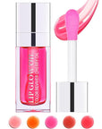 Hydrating Plumping Lip Glow Oil,Shine Tinted Lip Gloss,Glow Reviver Lip Oil,Long Lasting Moisturizing Clear Lip Plumper Oil Tint for Lip Care Dry Lips,Women's Day Makeup Gift ( (#007 Raspberry Red)