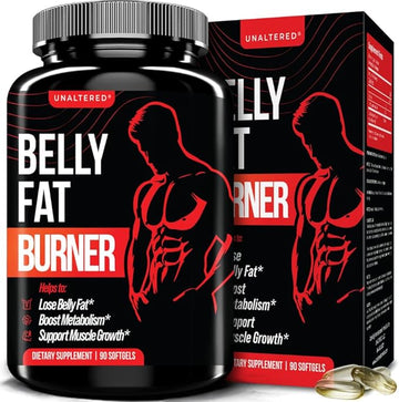 UNALTERED Belly Fat Burner for Men - Natural Weight Loss Pills to Support Reduced Body Fat, Preservation of Lean Muscle Mass, and a Healthy Metabolism - CLA Dietary Supplement - 90 Softgel Capsules