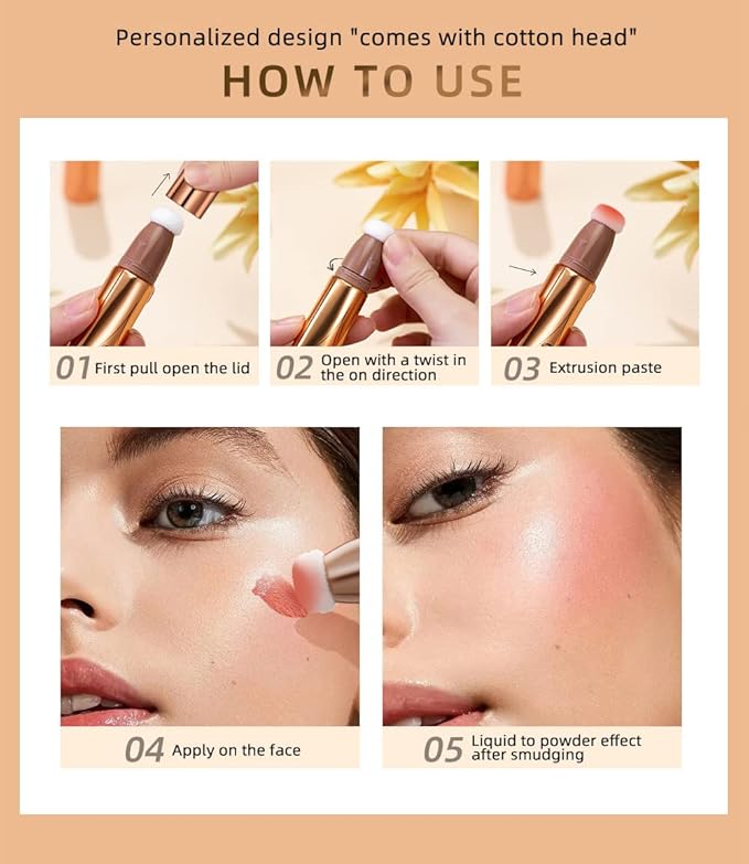 2 Colors Liquid Contour Beauty Wand, Highlighter and Blend. (1#/2#)
