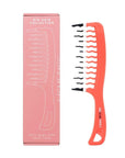 Big Hair Tools Extra Large Wide Tooth Comb for Thick, Curly, Wavy or Long Hair - Frizz-Free Detangling Shower Comb - Orange