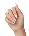 KISS Salon X-tend, Press-On Nails, Nail glue included, 'Trustfall', Beige, Long Size, Coffin Shape, Includes 30 Nails, 5Ml Led Soft Gel Adhesive, 1 Manicure Stick, 1 New Mini File, New Prep Pad