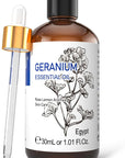 HIQILI 30ML Geranium Essential Oil， for Skin, Diffuser & Candle, 100% Pure and Natural - 1.01 Fl.Oz