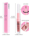 Kaely 2-in-1 Rose Gold Metallic Lipstick and Lip Liner, Shimmer Liquid Metallic Lipsticks for Women, Glitter Lip Gloss Stain Long Lasting Waterproof Smudge Proof 24 Hour, Vegan Makeup, 04