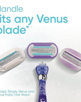 Gillette Venus Deluxe Smooth Swirl Women's Razor Handle + 4 Blade Refills, Flexible Handle and Pivoting Head