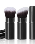Retractable Makeup Brush, 2 Pack Kabuki Travel Powder Foundation Makeup Brush Face Blush Brushes for Blending Liquid, Blush, Bronzer, Buffing, Sunscreen,Flawless Cosmetics