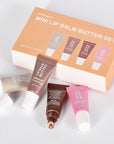 4Pcs Hydrating Lip Gloss Set, Mini Lip Butter Balm Pack, High Shine Glass Finish Lip Moisturizing Plumping Lip Gloss Shiny Jelly Liquid Lipstick for Women
