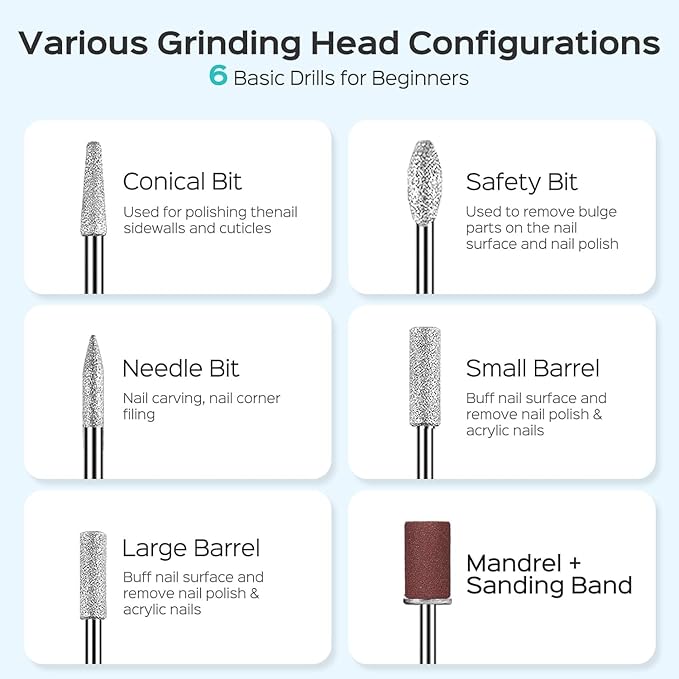 Cordless Electric Nail Drill File kit:Nail File Electric with 9 Speed LED Display for Acrylic Gel Dip Powder Polish,Professional Portable Manicure Pedicure Rechargeable for Home Salon Use (Green)