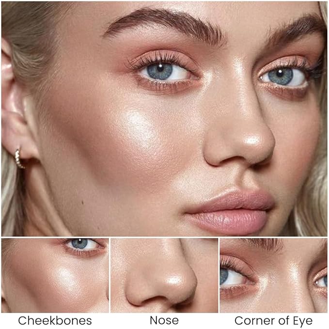 Kaely 2Pcs Cream Bronzer Highlighter Stick,Face Shaping Contouring Shades Makeup,01+03