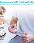 Toenail Clippers & Nail Clippers Set for Seniors - Heavy-Duty Long Handled Toenail Clippers for Thick Toenails, Men & Women | Hygienic Manicure Set | Gift Idea