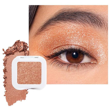 Glittler Single Eye Shadow Palette Makeup, Champagne Gold Sparkle Shimmer Monochrome Eyeshadow For Older Women, Pigmented Waterproof Sombras Para Ojos, Vegan, Talc, Paraben&Cruelty Free, 01