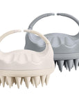 HEETA Hair Brush, Hair Growth Scalp Massager with Soft Silicone Bristles to Remove Dandruff, Relieve Itching & Relax Scalp, Shampoo Brush for Wet Dry Hair Care, Beige & Grey, 2 Count