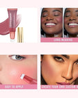 3 Color Blush Beauty Wand, Soft Matte Lightweight Face