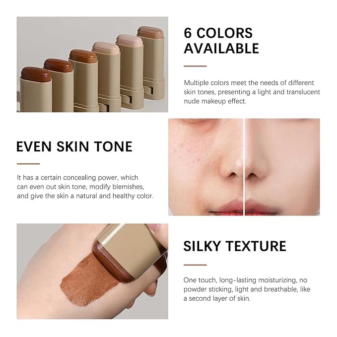 Beauty Balm Serum Boosted Skin Tint, Lightweight Solid Tinted Hydrating Serum Foundation Contour Stick for Women, Sheer to Medium Coverage, Radiant & Dewy Finish for Face Makeup (#01)