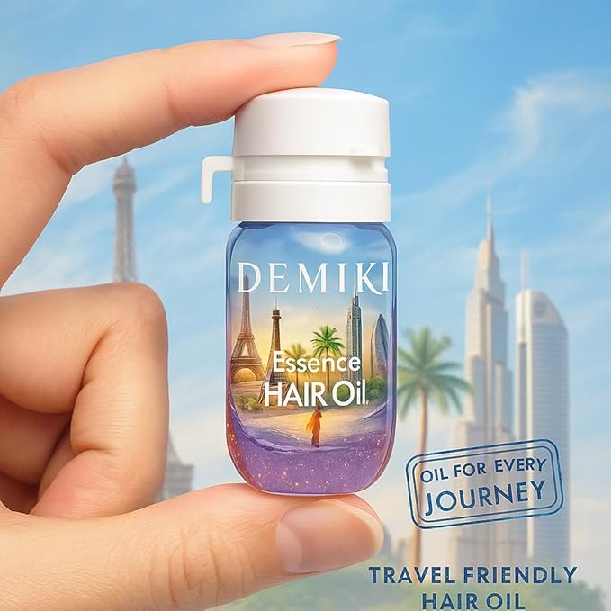 DEMIKI Hair Oil For Frizzy Hair With Coconut Oil - Hair Treatment For Dry Damaged Hair, Hair Perfume Oil For Curly Hair, Frizz Control Hair Care Products, Mini Bottles Hair Oil For Damaged Hair, 12pcs