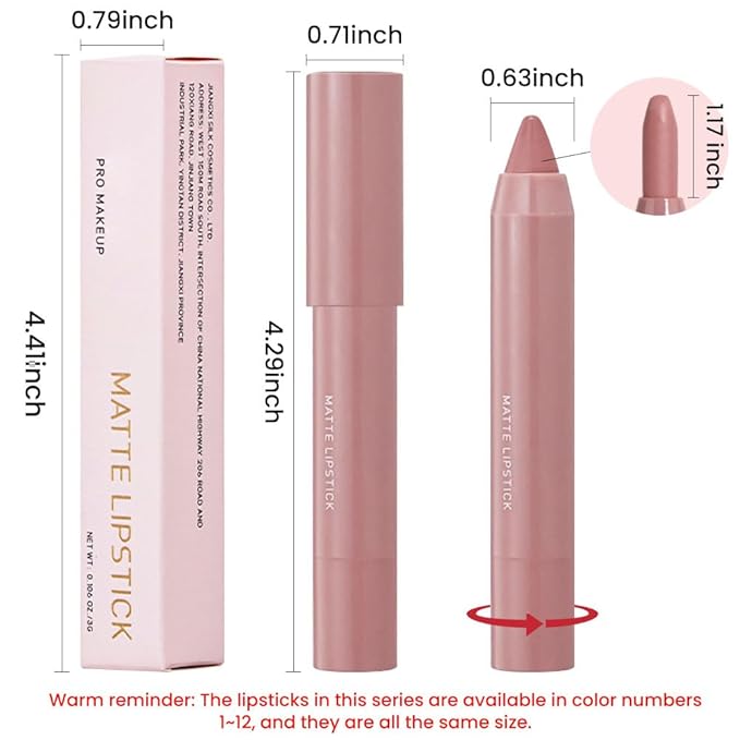 BINGBRUSH Crayon Matte Longwear Lipstick Pack Set,Moisture Smooth Color Stick Ultimate Lip Crayon for Makeup Collection - Waterproof Velvet Lipgloss (02#, 1 Count (Pack of 1))