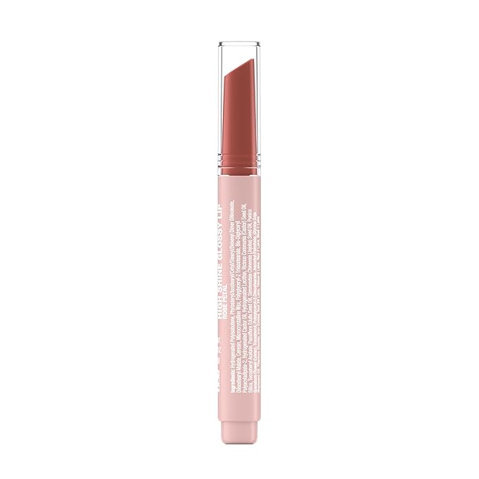 High Shine Glossy Lip, Nourishing Lip Gloss with Maracuja Oil, Antioxidant Vitamin E & Vitamins, Non-Retractable, Buildable Pigmented Color, Rose Petal, 0.07 oz