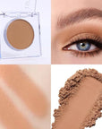 Monochrome Pressed Eyeshadow, Waterproof Neutral Powde Mini Eyeshadow, sombras para ojos, Talc, Paraben & Cruelty Free (H08#Matte Brown)
