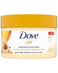 Dove Scrub Crushed Almond & Mango Butter For Silky Smooth Skin Body Scrub Exfoliates & Restores Skin's Natural Nutrients 10.5 oz