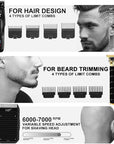 Professional Hair Clippers for Men,Professional Barber Clippers and Trimmer Set,Mens Cordless Clipper, Electric Hair Cut Machines,Cordless Mens Grooming Kit for Face, Hair, Gifts