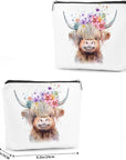 Western cosmetic bag highland cow