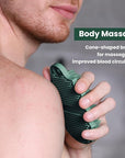 Silicone Body Scrubber Silver-Infused Dual-Sided 3-in-1 for Shower, Body Cleaning+Massage+Exfoliator Body Brush Buffer for Men and Women, Silicone Loofah, Non-Slip Handle (Midnight Green)
