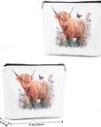 Western cosmetic bag highland cow