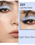evpct Light Blue Matte Single Eyeshadow Palette, Pastel Sky Blue Natural Cream Powder Matte Eye Shadow Palette Makeup for Older Women, Highly Pigmented Mini Monochrome Eyeshadow Sombra Para Ojos