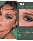 evpct Dark Green Matte Single Eyeshadow Palette, Forest Green Cream Eye Shadow Palette Makeup Singles for Older Women Matte, High Pigment Long Lasting Mini Monochrome Eyeshadow Sombra Para Ojos, 16