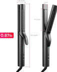 TYMO Airflow 2.0 Curling Iron Flat Iron - Hair Straightener and Curler 2 in 1, 1.25 Inch Curling Wand for Long Short Hair, Dual Voltage for Travel, 54 Million Ionic, Anti-Tangle, 5 Temps, Black