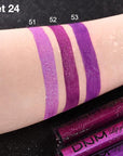 evpct 3Pcs Violet Purple Crystal Metallic Shimmer Glitter Matte Liquid Lipstick Lip Stain Sets for Women Matte+Lipstick Long Lasting Waterproof Permanent 24 Hours Magic Lipstick 24 Hours original