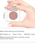 Monochrome Pressed Eyeshadow, Waterproof Neutral Powde Mini Shimmer Rose Gold Brown Eyeshadow, sombras para ojos, Talc, Paraben & Cruelty Free (H06#Shimmer Rose Gold Brown)