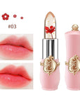 3 Pcs/Set Flower Jelly Lipstick Set Temperature Change Moisturizer Long Lasting Nutritious Balm Magic Color Change Lip Gloss (3Pcs Flower Jelly Lipstick 010203)