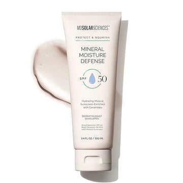 MDSolarSciences Mineral Moisture Defense SPF 50 Sunscreen for Body and Face – Water-Resistant Broad-Spectrum UV Protection – Zinc Oxide, Helps Restore Skin’s Natural Moisture Barrier, 3.4 Fl Oz