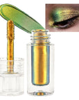 AMY'S DIARY Duochrome MultiChrome Chameleon Liquid Metallic Eyeshadow, High-Impact Multi-Dimensional Finish,Green Gold Silky Smooth and High Pigment Holographic Glitter Eyeshadow Makeup (#01)