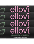 Ellovi Natural Lip Butter Lip Balm - Key Lime - Pure Enough to Eat - Made With Just 6 Vegan Ingredients - Moisturizing Lip Care for All Day Hydration (4-Pack)