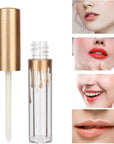 10 pcs Empty Lip Gloss Tubes, Transparent and Glod Plastic Lip Gloss Tube Containers DIY Lipstick Balm Travel Makeup Transparent Bottle With Matte Gold Cap Lip Gloss Bottles