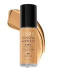 Milani Conceal + Perfect 2-in-1 Foundation + Concealer for a Flawless Complexion, Under Eye Corrector, Cover Redness and Imperfections, Waterproof and Sweatproof - Sand Beige