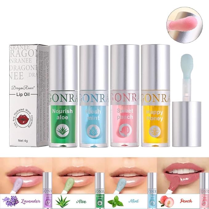 AKARY Hydrating Lip Glow Oil with Big Brush Lip