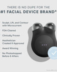 NuFACE MINI+ Microcurrent Facial Device Kit - FDA Cleared Face Sculpting & Skin Tightening Device to Contour, Lift & Tone + Microcurrent Gel Activator & Silk Creme - Midnight Black