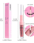 Kaely 2-in-1 Pink Red Metallic Lipstick and Lip Liner, Shimmer Liquid Metallic Lipsticks for Women, Glitter Lip Gloss Stain Long Lasting Waterproof Smudge Proof 24 Hour, Vegan Makeup, 09