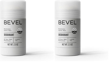 Bevel Deodorant for Men with Coconut Oil and Shea Butter, Aluminum Free, No Streaks, 48 Hour Protection, 2.5 Oz (Packaging May Vary) (Pack of 2)