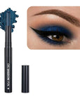 Blue Eyeshadow Stick Makeup, Smooth Cream Shimmer Eye Shadow Pencil, Waterproof Hypoallergenic Long Lasting Crayon, Glitter Primer Palette Eyeliner