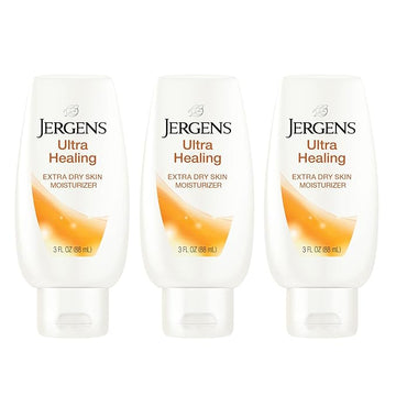 Jergens Ultra Healing Dry Skin Lotion, Hand and Body Moisturizer for Quick Absorption into Extra Dry Skin with Hydralucence Blend, Vitamins C, E and B5, White, 3 oz, Pack of 3