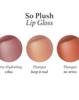 Julep So Plush Hydrating Lip Gloss Trio - High-Shine Hydrating Lightweight Lip Color - Non-Sticky Formula - Vitamin E Soothes and Repairs Lips