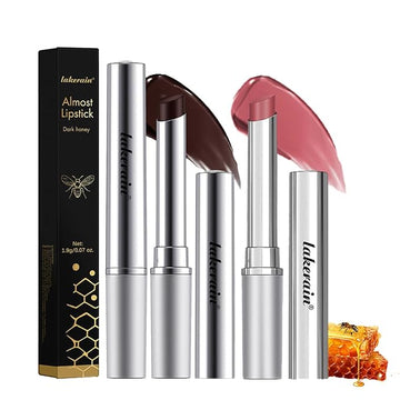 2PCS Honey Lipstick Tinted Lip Balm,Black and Pink Lipstick,Hydrating Natural Glossy Sheer Black Lip Balm,Moisturizing Makeup Lip Care for Repairing Dry Lips